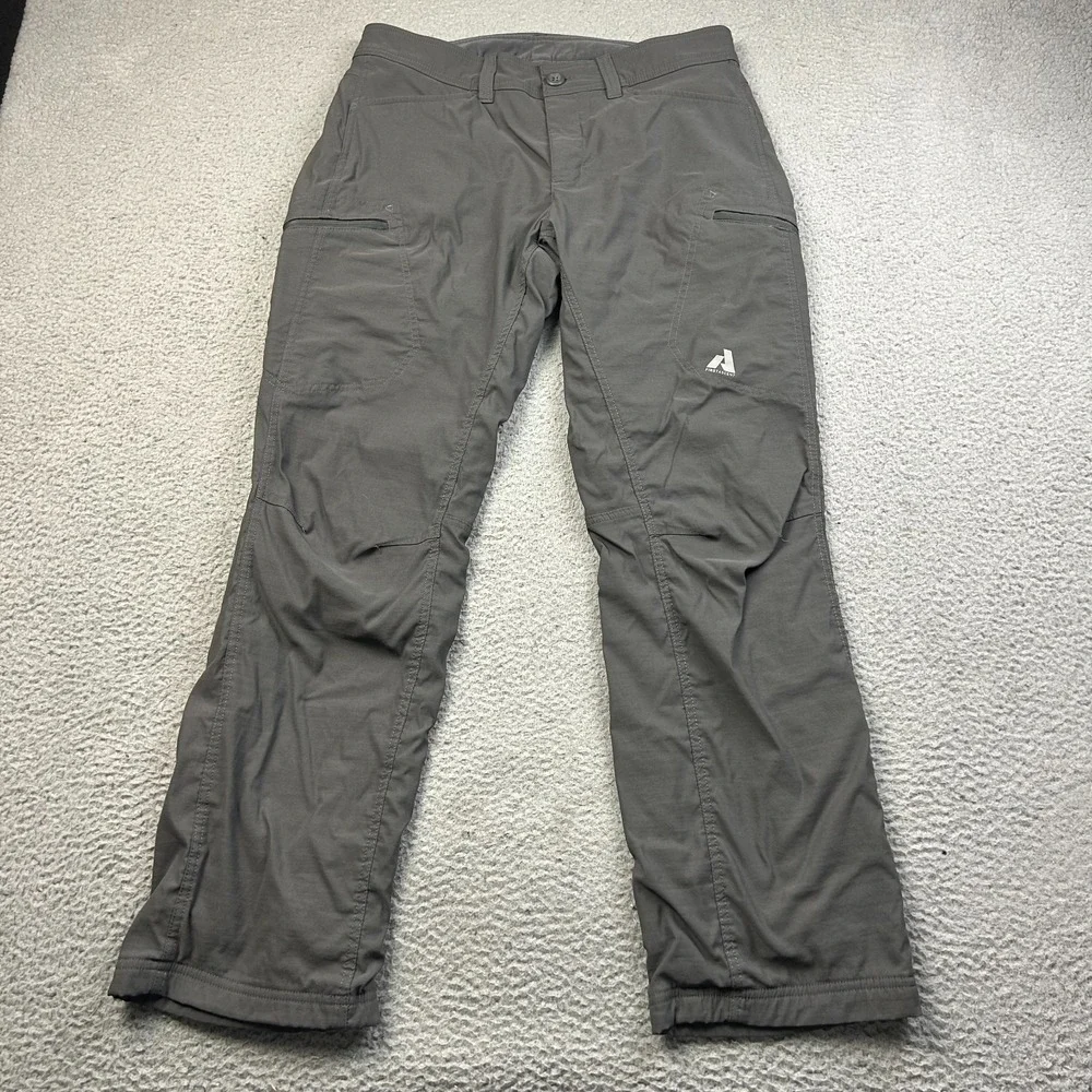 Eddie Bauer Pants Men Gray Guide Pro First Ascent Fleece Lined Cargo 34x32